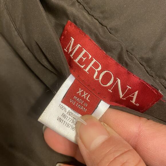 Merona Women XXL Reversible Puffer Vest Brown Pink Pockets FullZip Lightweight - Picture 3 of 9